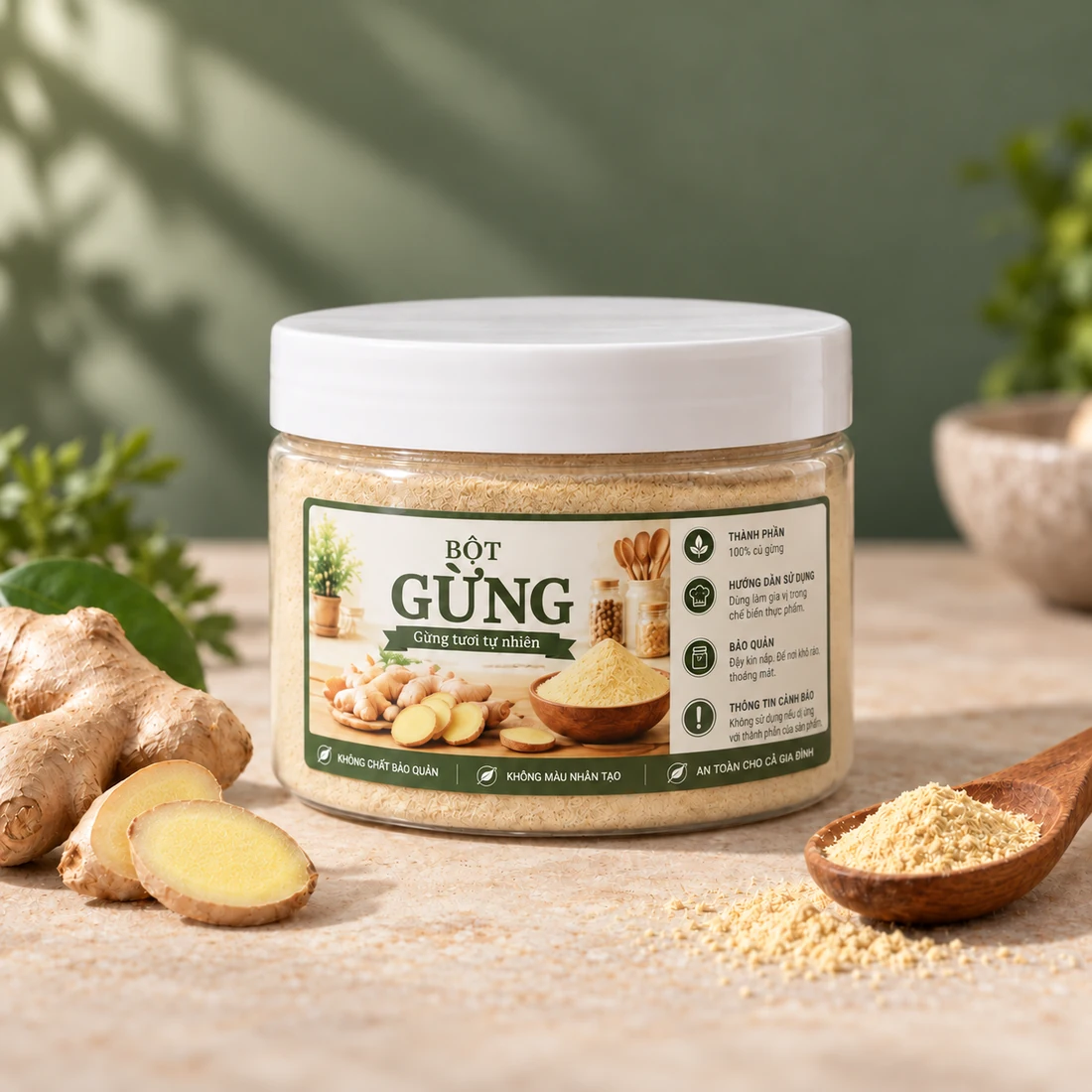 Bột gừng Kinh Môn, hộp gia vị cùng nguyên liệu gợi ý